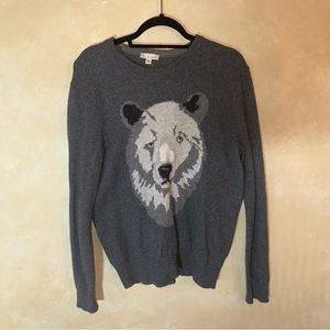 Gap grey bear sweater made from lamb’s wool, size large